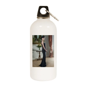 Eva Green White Water Bottle With Carabiner