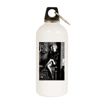Eva Green White Water Bottle With Carabiner