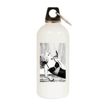 Eva Green White Water Bottle With Carabiner