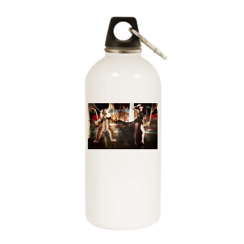 Eva Green White Water Bottle With Carabiner