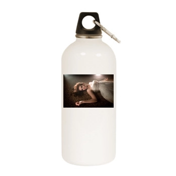 Eva Green White Water Bottle With Carabiner