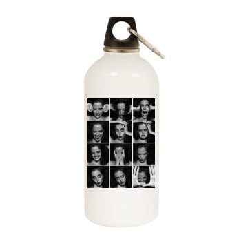 Eva Green White Water Bottle With Carabiner