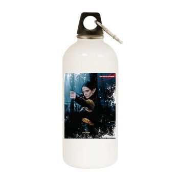 Eva Green White Water Bottle With Carabiner