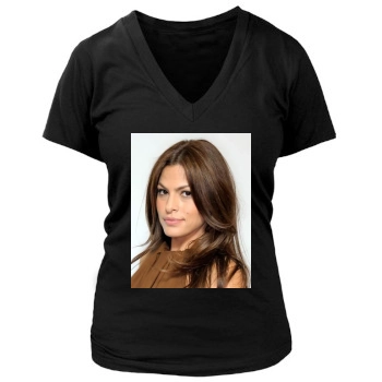 Eva Mendes Women's Deep V-Neck TShirt