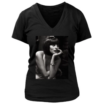 Eva Mendes Women's Deep V-Neck TShirt