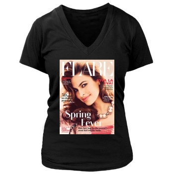 Eva Mendes Women's Deep V-Neck TShirt