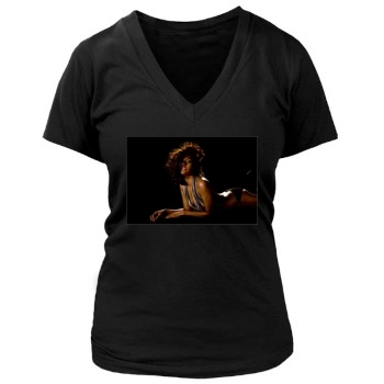 Eva Mendes Women's Deep V-Neck TShirt