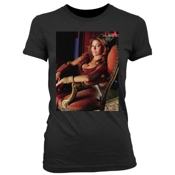 Eva Mendes Women's Junior Cut Crewneck T-Shirt