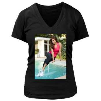 Eva Mendes Women's Deep V-Neck TShirt