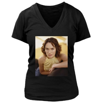 Lena Headey Women's Deep V-Neck TShirt