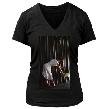 Lena Headey Women's Deep V-Neck TShirt