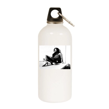 Eva Longoria White Water Bottle With Carabiner