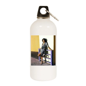 Eva Longoria White Water Bottle With Carabiner