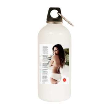 Eva Longoria White Water Bottle With Carabiner