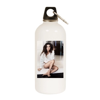 Eva Longoria White Water Bottle With Carabiner