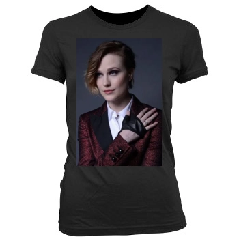 Evan Rachel Wood Women's Junior Cut Crewneck T-Shirt