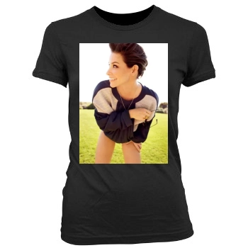 Evangeline Lilly Women's Junior Cut Crewneck T-Shirt