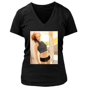 Evangeline Lilly Women's Deep V-Neck TShirt