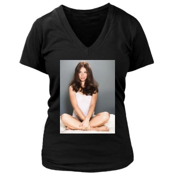 Evangeline Lilly Women's Deep V-Neck TShirt