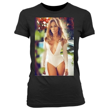 Jennifer Lopez Women's Junior Cut Crewneck T-Shirt