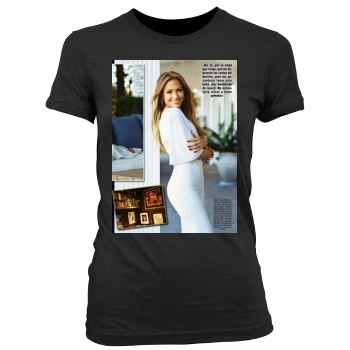 Jennifer Lopez Women's Junior Cut Crewneck T-Shirt