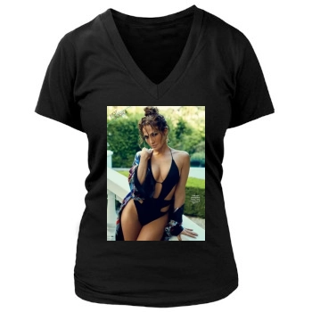 Jennifer Lopez Women's Deep V-Neck TShirt