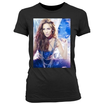 Jennifer Lopez Women's Junior Cut Crewneck T-Shirt