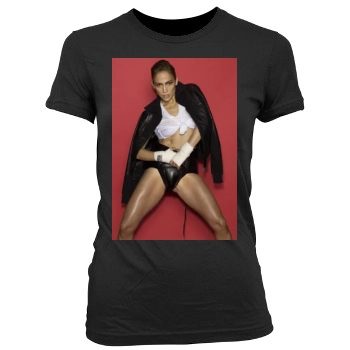 Jennifer Lopez Women's Junior Cut Crewneck T-Shirt