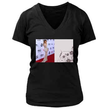 Jennifer Lopez Women's Deep V-Neck TShirt