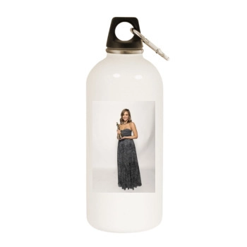 Jessica Alba White Water Bottle With Carabiner