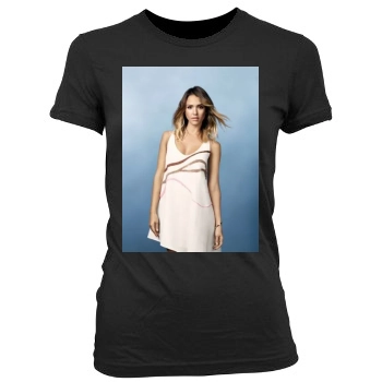 Jessica Alba Women's Junior Cut Crewneck T-Shirt