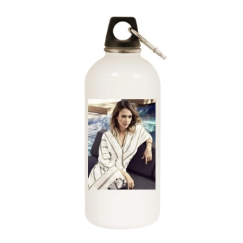 Jessica Alba White Water Bottle With Carabiner