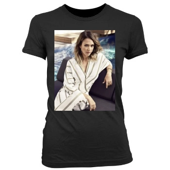 Jessica Alba Women's Junior Cut Crewneck T-Shirt