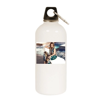 Jessica Alba White Water Bottle With Carabiner