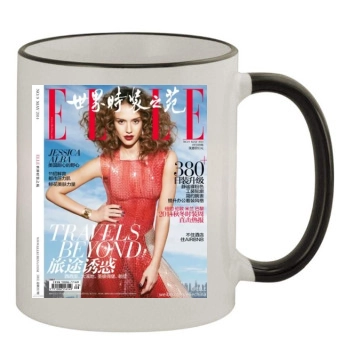 Jessica Alba 11oz Colored Rim & Handle Mug