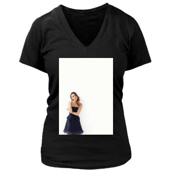 Jessica Alba Women's Deep V-Neck TShirt