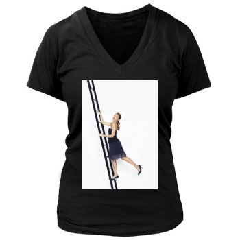 Jessica Alba Women's Deep V-Neck TShirt