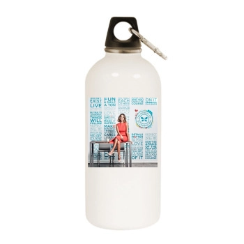 Jessica Alba White Water Bottle With Carabiner