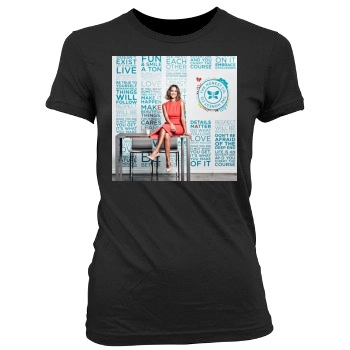 Jessica Alba Women's Junior Cut Crewneck T-Shirt