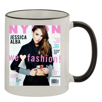 Jessica Alba 11oz Colored Rim & Handle Mug