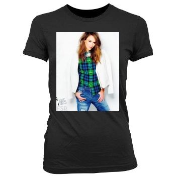 Jessica Alba Women's Junior Cut Crewneck T-Shirt