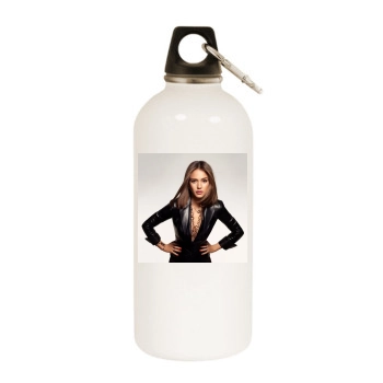 Jessica Alba White Water Bottle With Carabiner