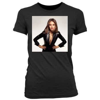 Jessica Alba Women's Junior Cut Crewneck T-Shirt