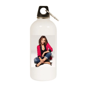 Jessica Alba White Water Bottle With Carabiner