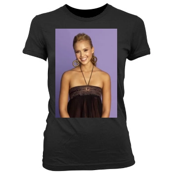 Jessica Alba Women's Junior Cut Crewneck T-Shirt