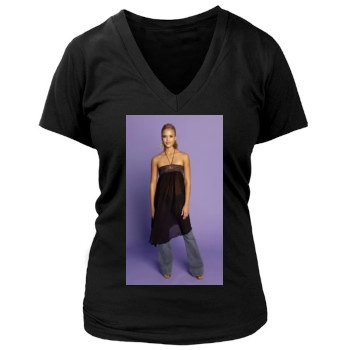 Jessica Alba Women's Deep V-Neck TShirt