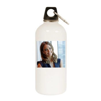 Jessica Alba White Water Bottle With Carabiner