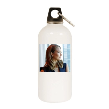 Jessica Alba White Water Bottle With Carabiner