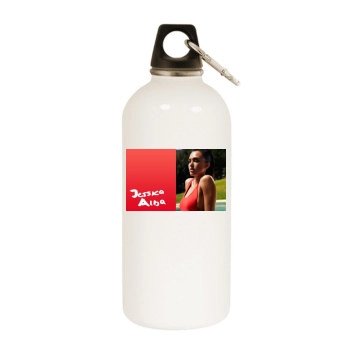 Jessica Alba White Water Bottle With Carabiner