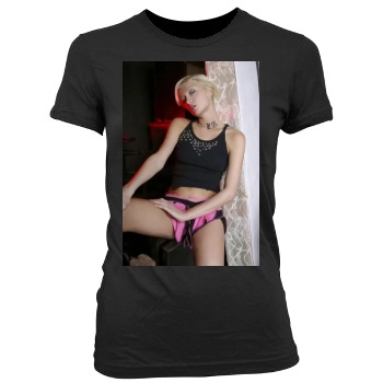 Paris Hilton Women's Junior Cut Crewneck T-Shirt